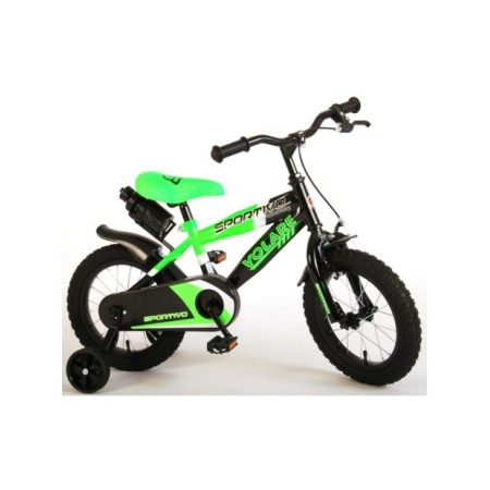 Volare Sportivo Kinderfiets - Jongens - 14 inch - Neon Groen/Zwart - 95% afgemonteerd