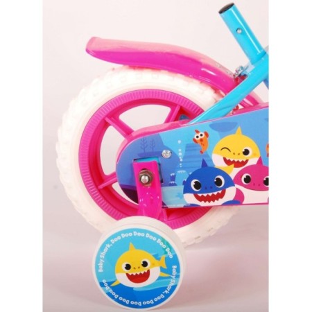 Baby Shark Kinderfiets - Unisex - 10 inch - Roze Blauw - Doortrapper