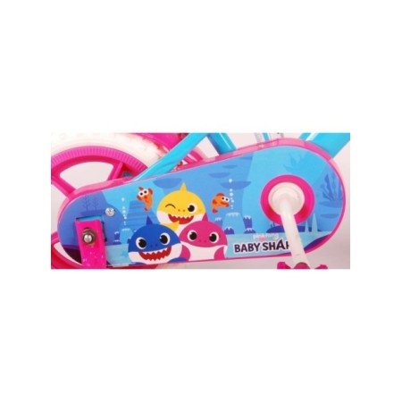 Baby Shark Kinderfiets - Unisex - 10 inch - Roze Blauw - Doortrapper