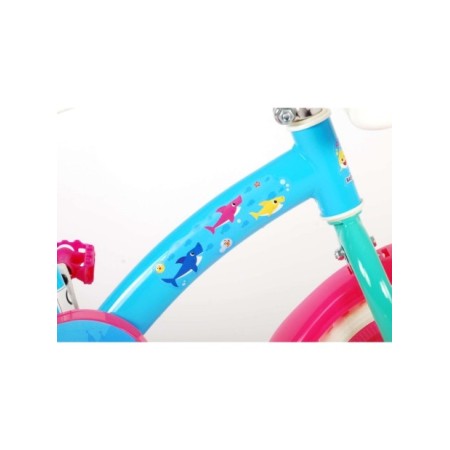 Baby Shark Kinderfiets - Unisex - 10 inch - Roze Blauw - Doortrapper