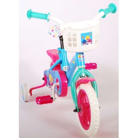 Baby Shark Kinderfiets - Unisex - 10 inch - Roze Blauw - Doortrapper