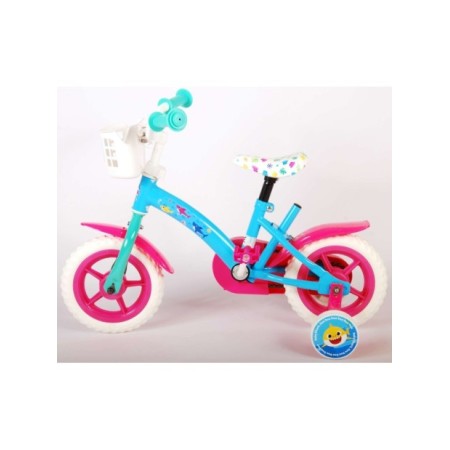 Baby Shark Kinderfiets - Unisex - 10 inch - Roze Blauw - Doortrapper