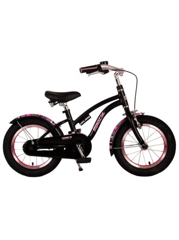 Volare Miracle Kinderfiets - Meisjes - 14 inch - Mat Zwart - Prime Collection