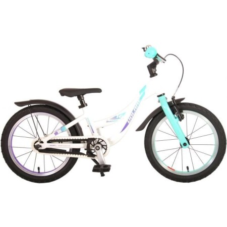 Volare Glamour Kinderfiets - Meisjes - 16 inch - Wit/Mint Groen - Prime Collection